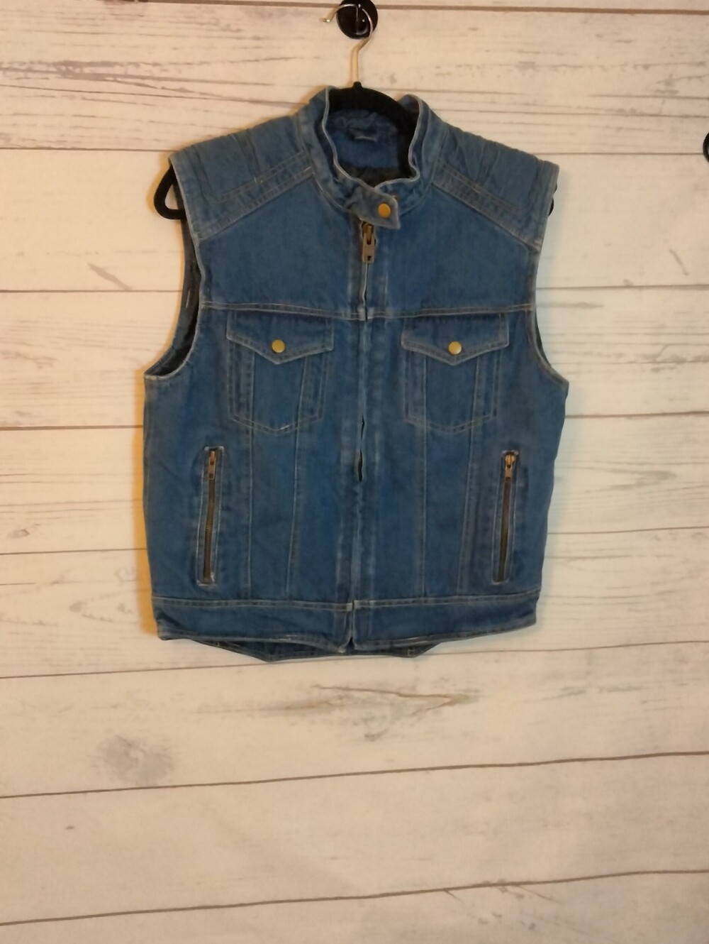 Revolution Blue Denim Vest Jacket with Zip Pockets